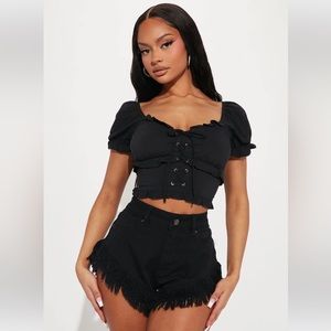 Short Puff Sleeve Top